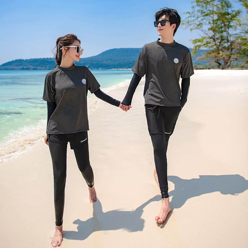 Novo estilo protetor solar terno de mergulho terno de mergulho Split medusa terno das mulheres dos homens de manga compr