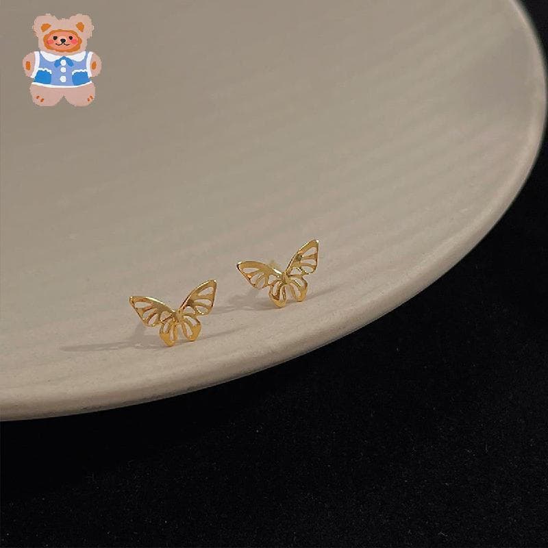 Brincos Delicados De Borboleta Oca , Minúsculos Dourados Minimalistas Para Mulheres , Joias Leves E Delicadas Uso Diário
