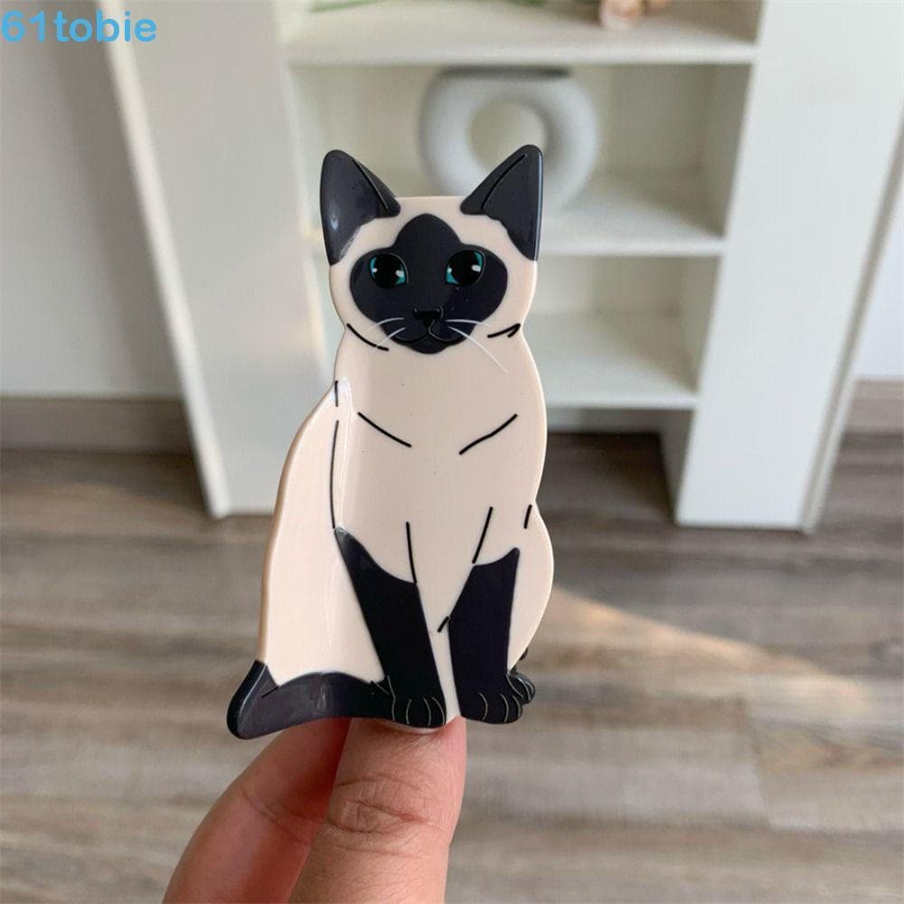 Clipe De Garra De Gatinho TOBIE , Cabelo De Gato De Acetato De Cocar De Ácido Acético , Tubarão Animal De Desenho Animad