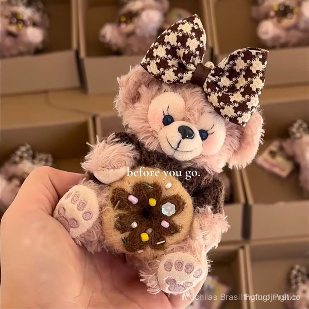 Pingente de Bolsa NQDW Donut Shirley Rose, Chaveiro de Carro Duffy Bear, Brinquedo de Pelúcia, Presente para Meninas GU2