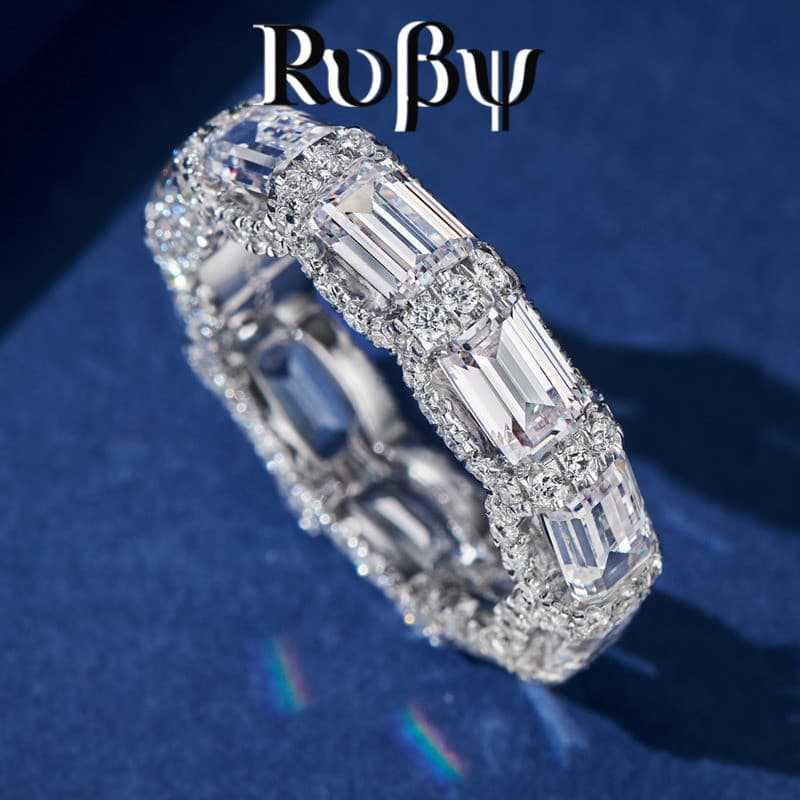 Ruby * Novo estilo anel feminino empilhável requintado único anel Micro-incrustado zircão geométrico anel jóias