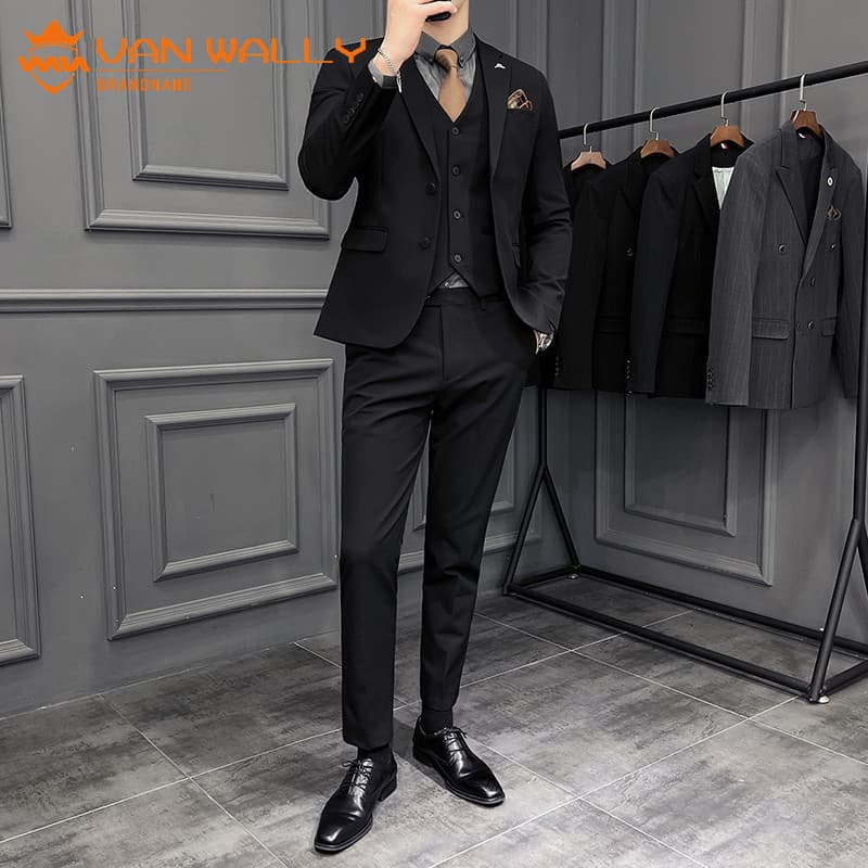Primavera verão terno terno masculino noivo vestido de casamento negócios Casual entrevista terno de três peças profissi