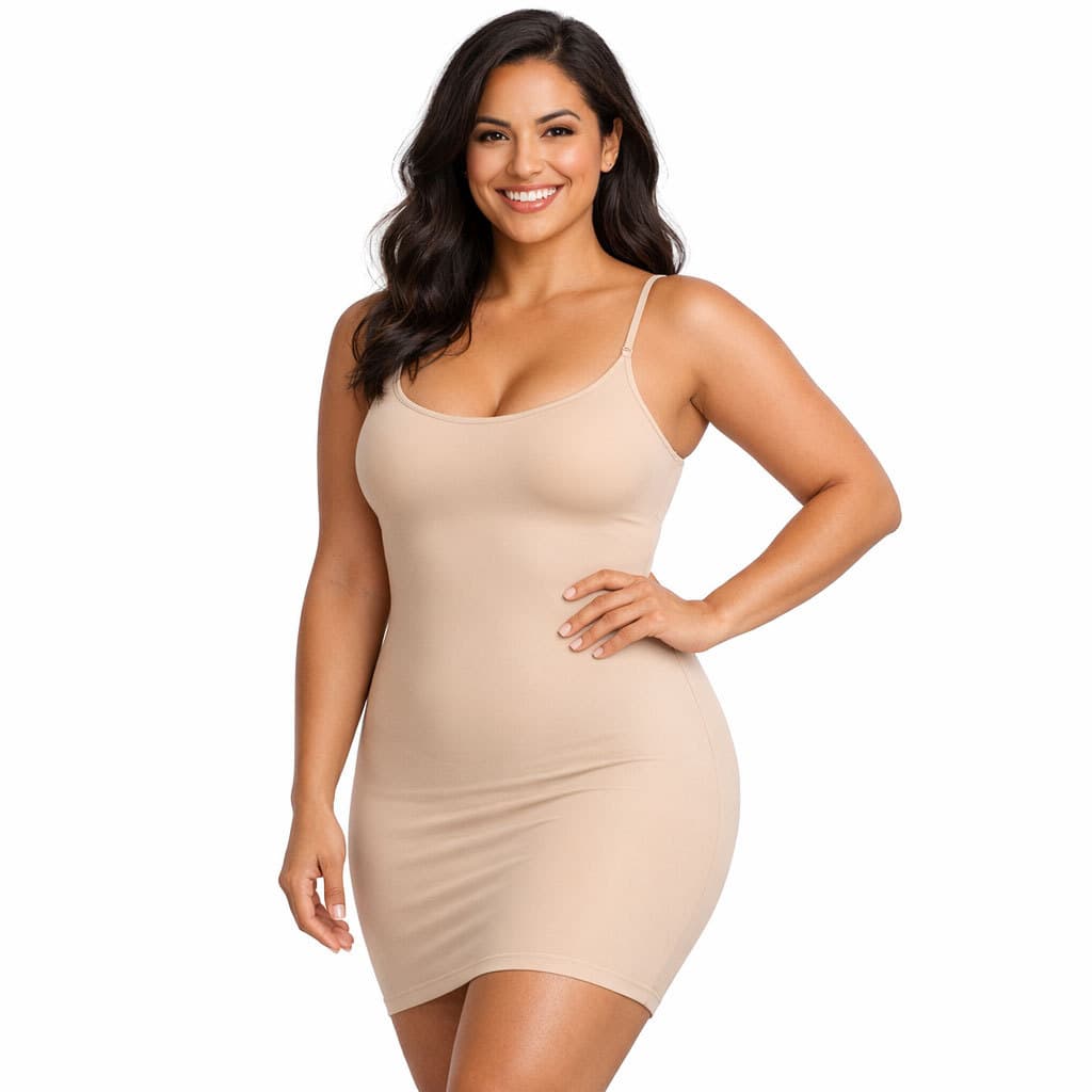 Vestido Modelador DeLinea Fisiovital Bege Compressao 360 Graus Sem Entrepernas - abdômen e cintura