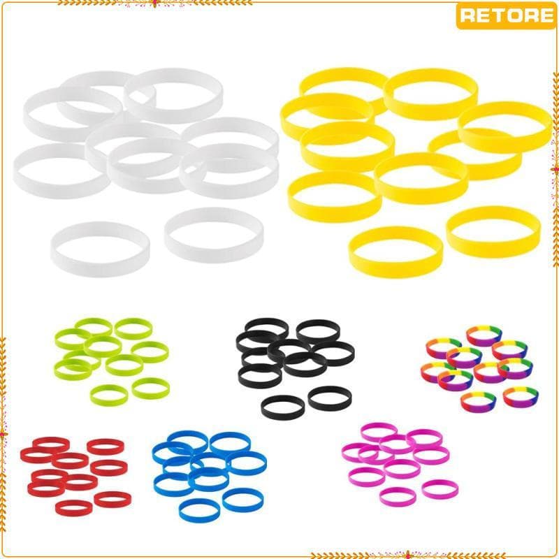 [Retore] 10 Peças Pulseira De Silicone Borracha Elástica Amigável Fashion
