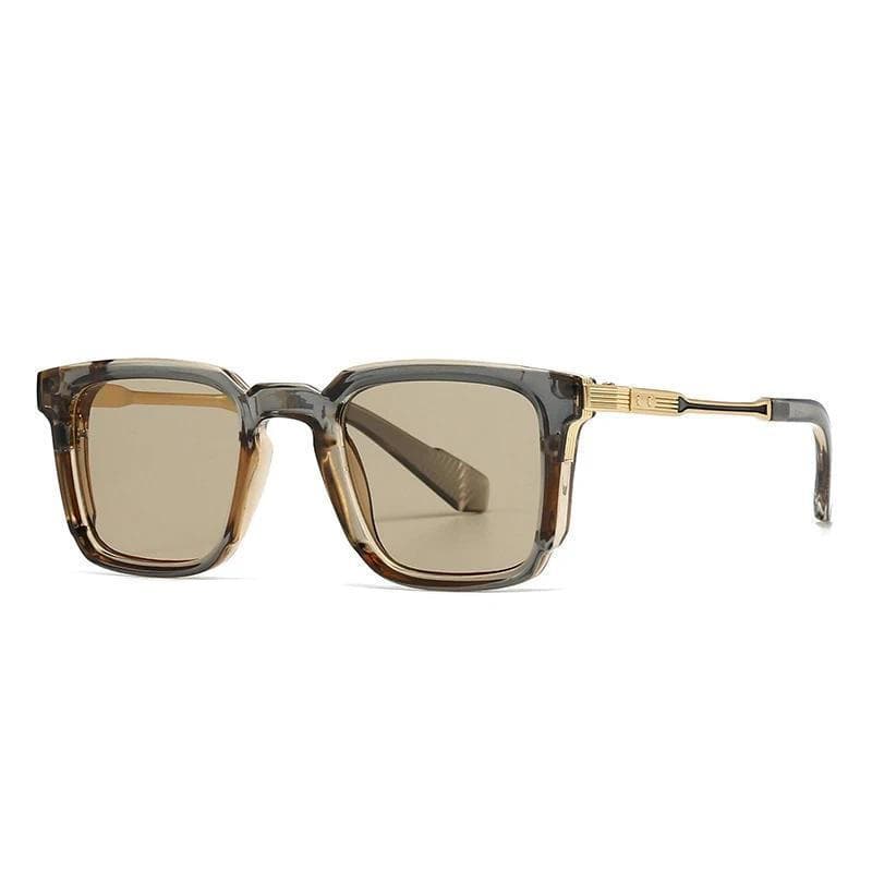 Novo Quadrado Feminino Óculos De Sol Retro Rebites Masculino Gradiente Tons UV400