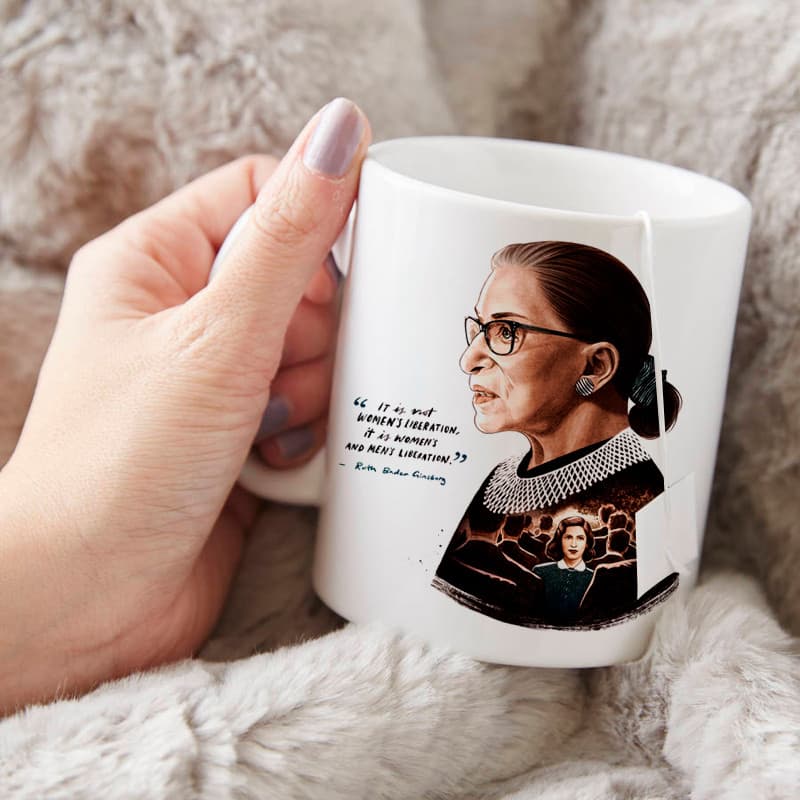 Caneca de significado feminino grátis Kingsberg RBG independente feminino inspirador para cima presente de estudante de