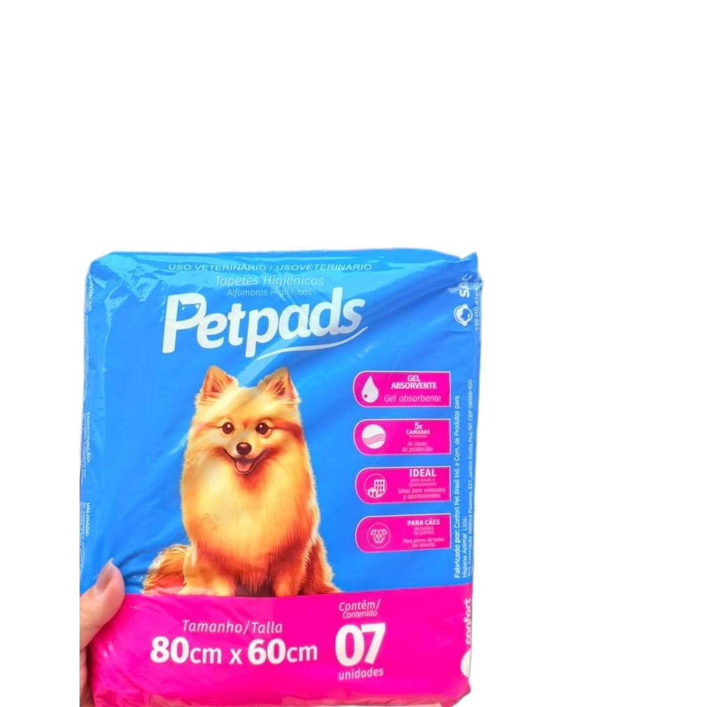 Tapete Higienico 80x60 com 7 Unidades Para Cachorro  - Envio Imediato Petpad Confort Pads