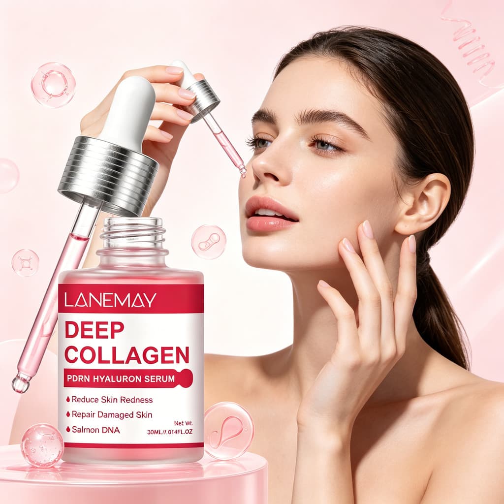30ml Salmão PDRN Soro De Colágeno Profundo Anti Envelhecimento Rosto Reparação Da Pele Hidratante Brilho Endurecimento E