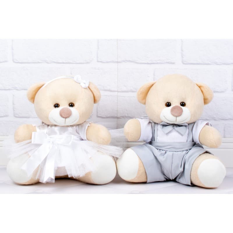 Casal Pajem e Daminha Urso Ursinha Casamento - Pelúcia Luxo