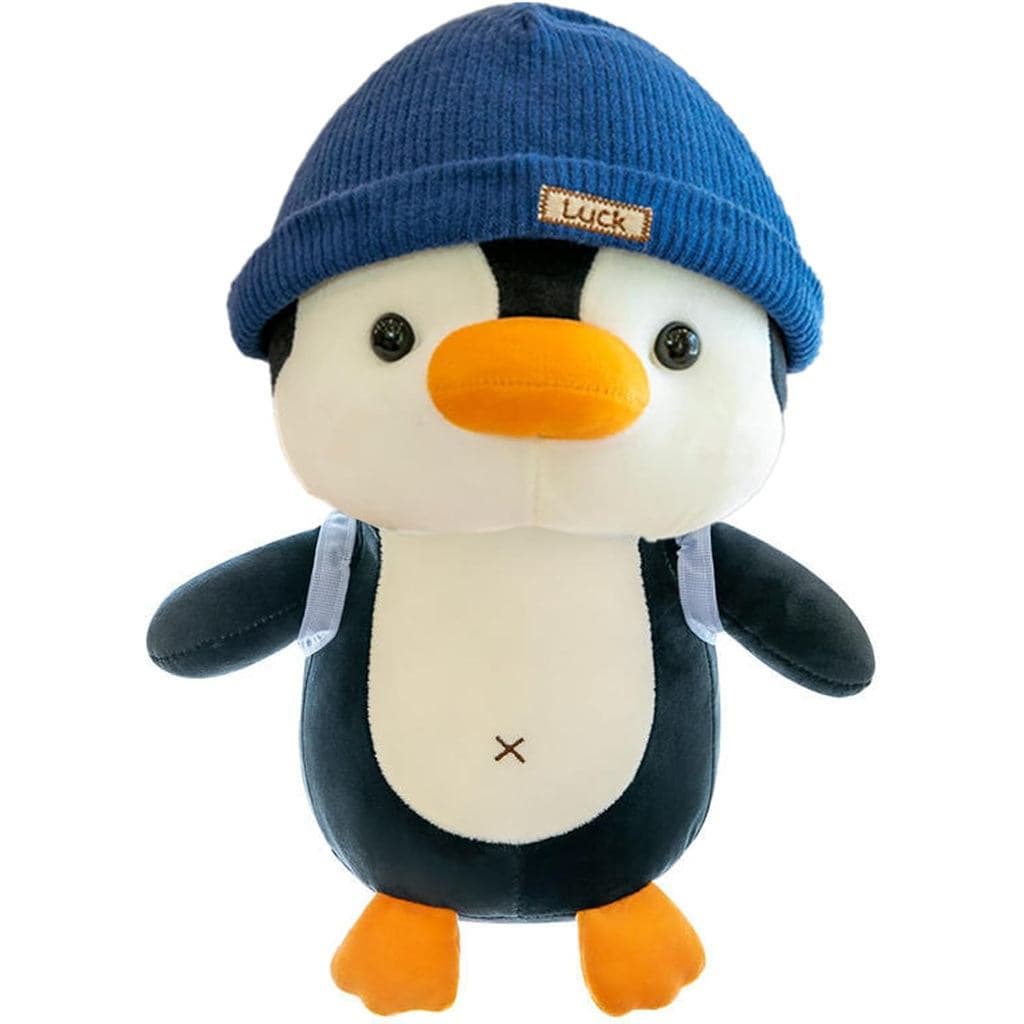 Bicho De Pelúcia De Pinguim De 9 Polegadas Soft Plush Cute Travel Com Chapéu Mochila Meninos Meninas