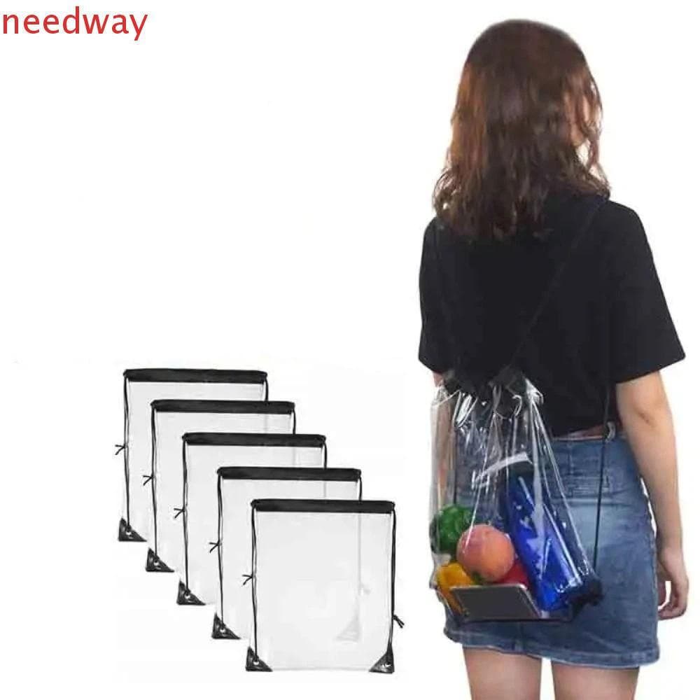 Mochila Com Cordão NEEDWAYB , Bolsa Transparente De PVC À Prova D'água De Grande Capacidade De Ombro Praia Gelatina