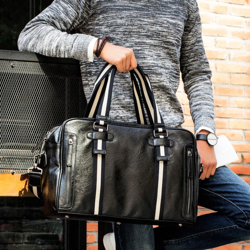 Bolsa masculina lazer viagem bolsa de ombro saco do mensageiro de couro negócios grande capacidade de curta distância sa