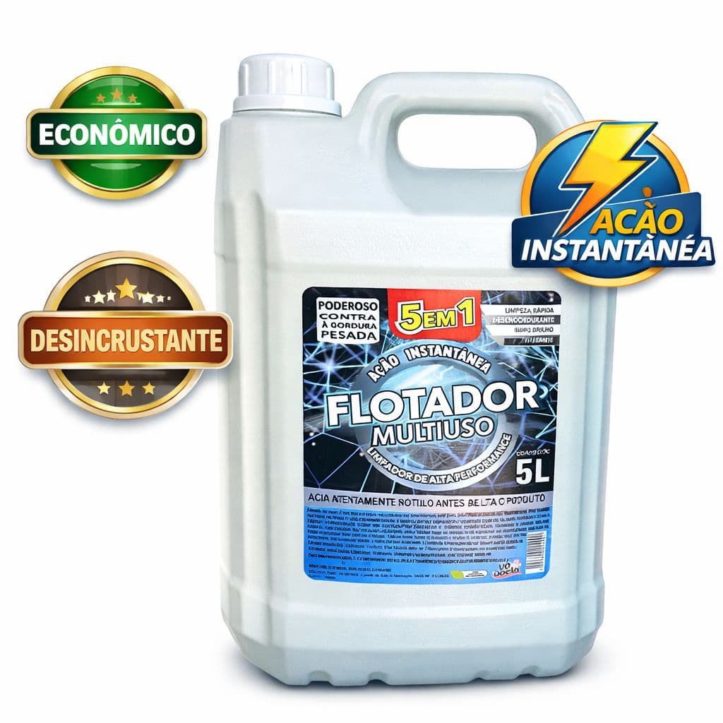 Limpador Multiuso Super Flotador 5L Vodocia Limpeza Pesada Profissional Concentrado Para Estofados Pisos Carros Cozinha