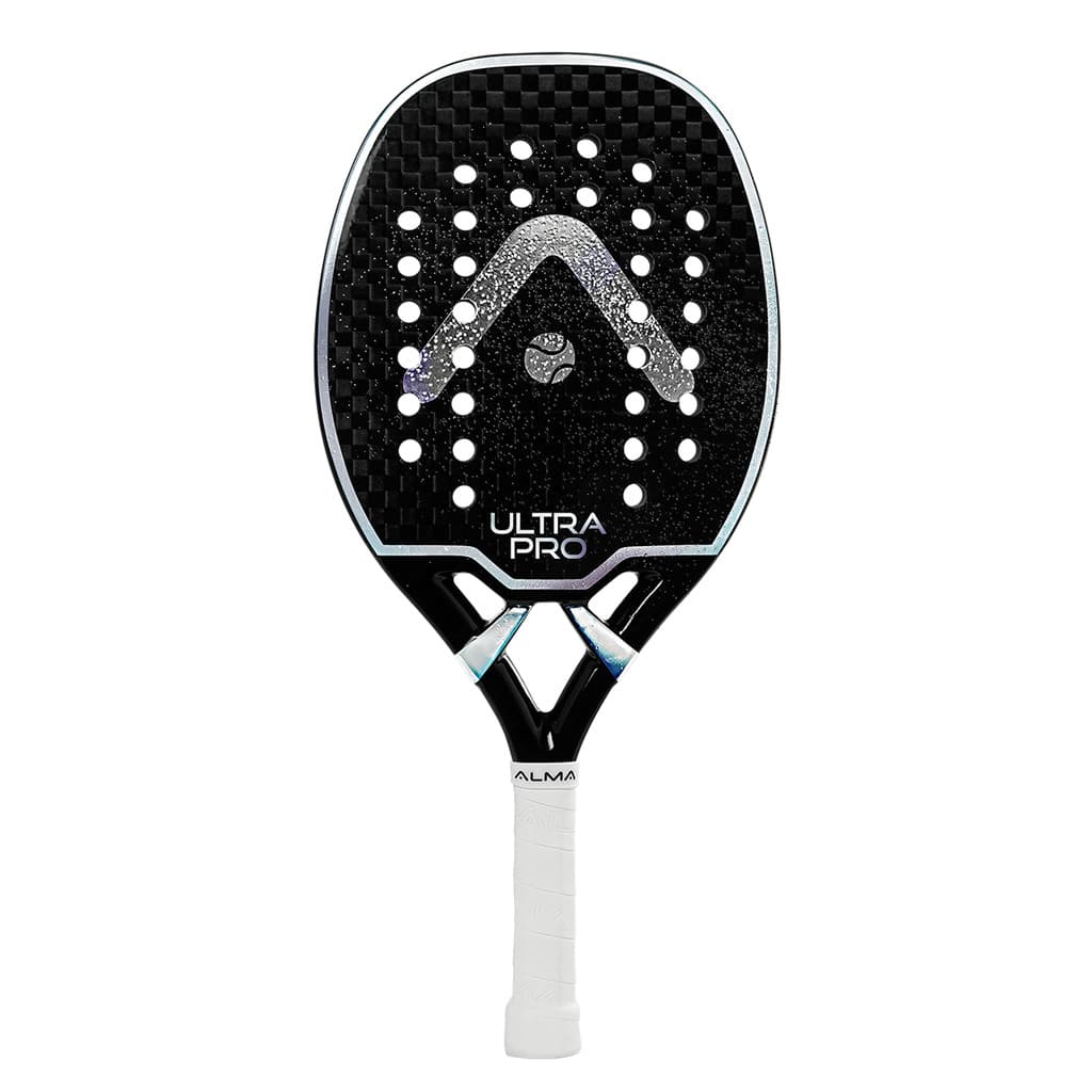 Raquete Beach Tennis Ultrapro 12K Preta Prata Alma Genius