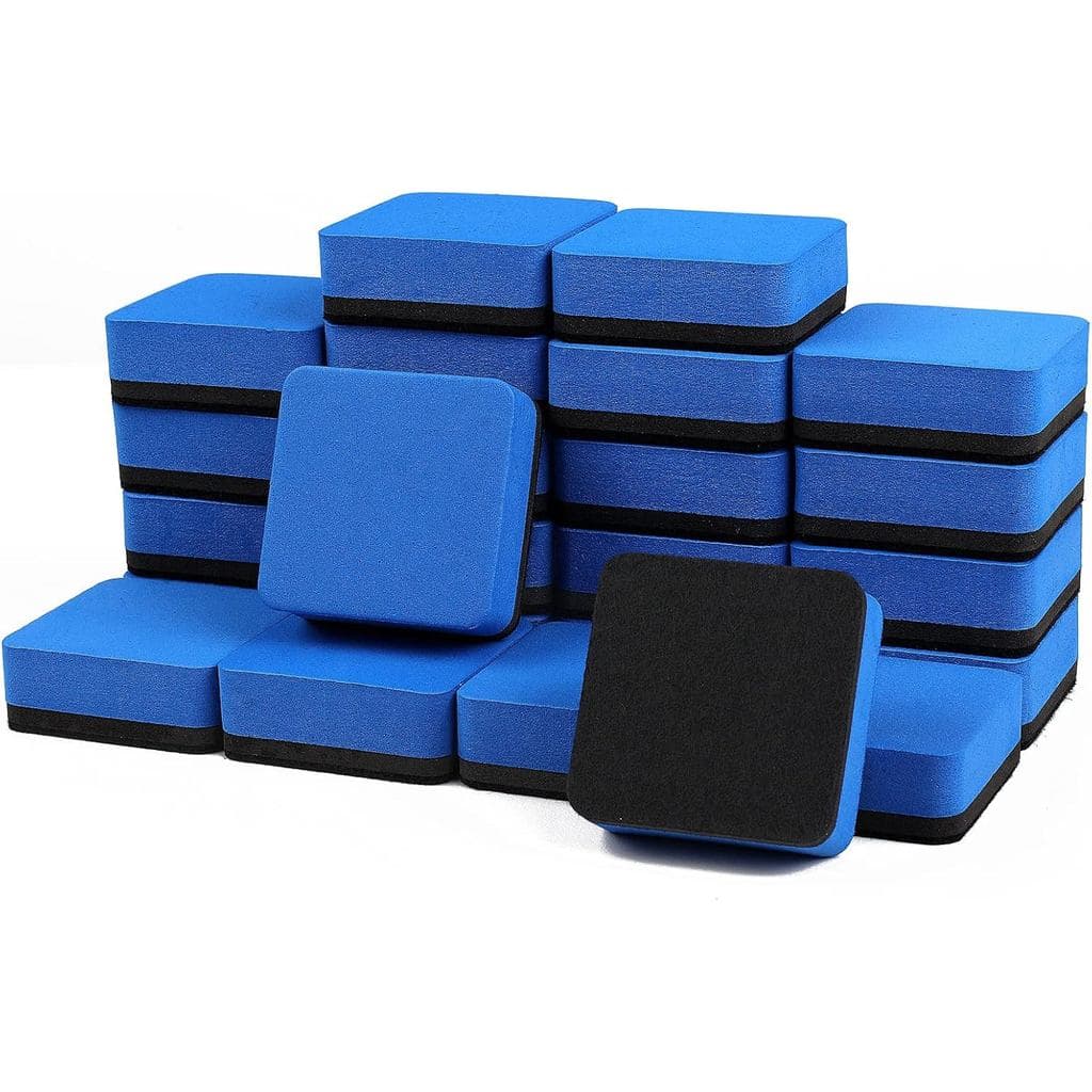 Pacote com 24 Apagadores Magnéticos para Quadro Branco e Lousa, para Sala de Aula, Casa e Escritório (Azul)