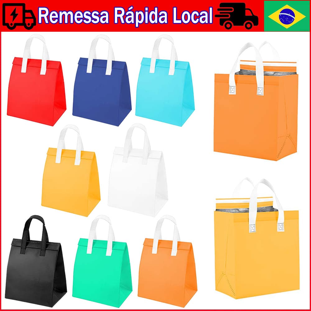 26x27x17cm, Sacos de compras de supermercado isolados, reutilizáveis com Velcro e alça, para refrigeradores de geladeira