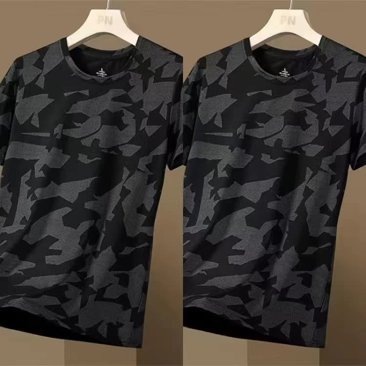 Solto de secagem rápida em torno do pescoço comércio exterior camuflagem masculina de manga curta camiseta verão Street