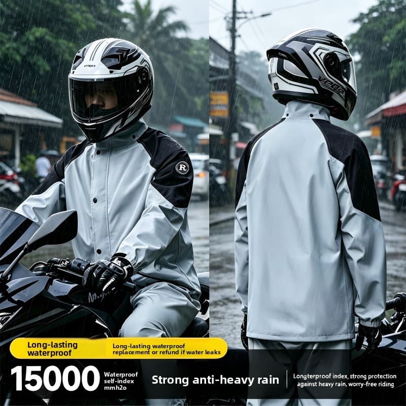 Capa de chuva dedicada para andar de motocicleta, capa de chuva dividida, calças de chuva, capa de espessada à pro