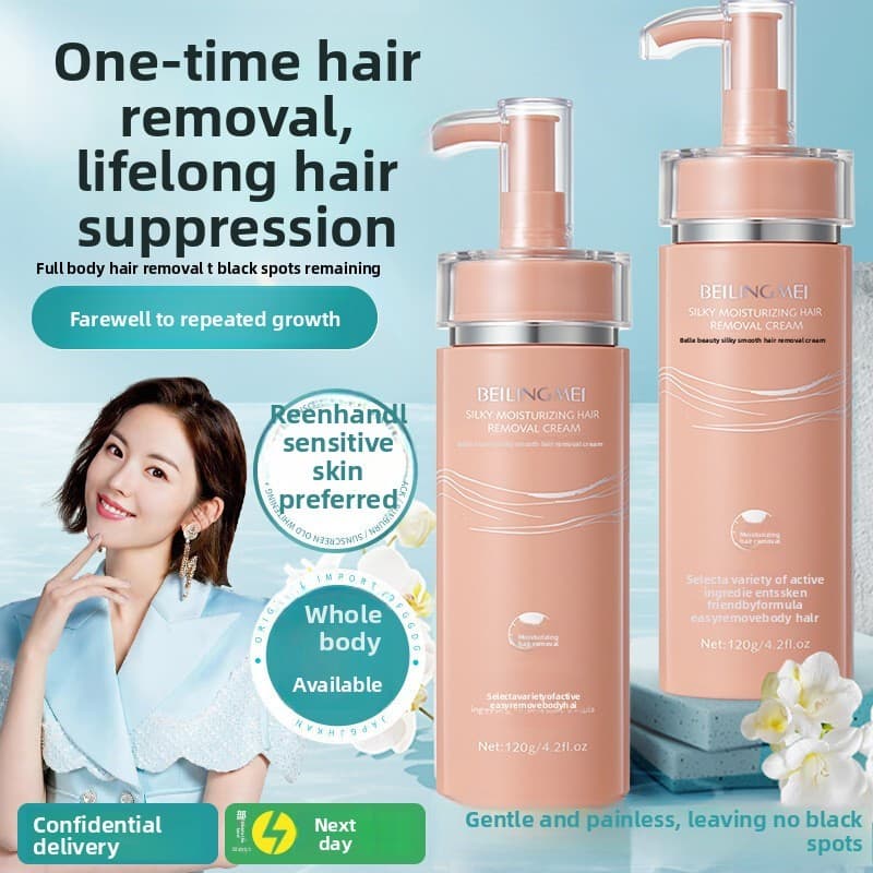 Bellingmei creme de remoção de pelos de limpeza sedosa, axilas, pernas, remoção de pelos corporais não inteiras, remoção