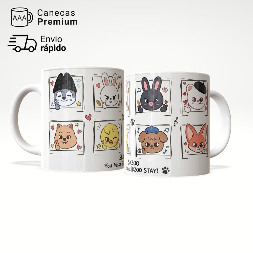 Caneca Skzoo Stray Kids K-pop Stay Presente Criativo