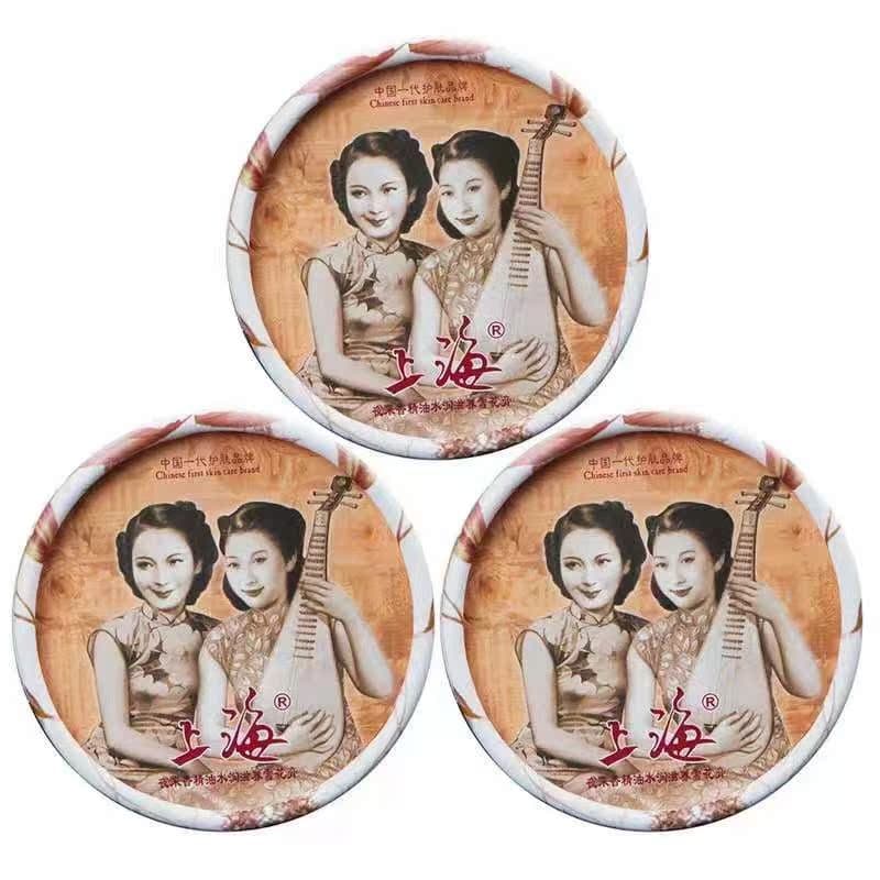 Três caixas shanghai mulher creme de neve velho shanghai marca antiga bens domésticos cuidados com a pele creme hidratan