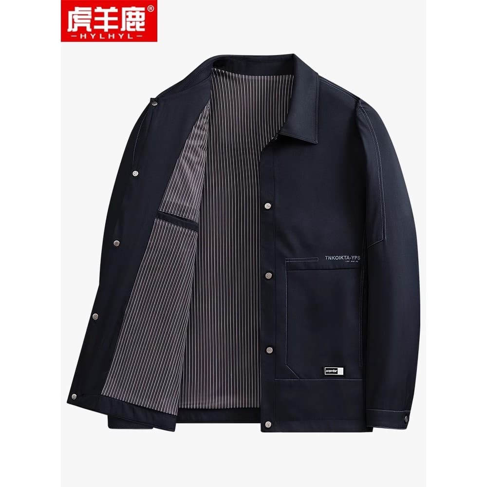 2025 novo estilo de meia-idade idosos pai jaqueta primavera outono Casual masculino topo primavera lapela jaqueta admini