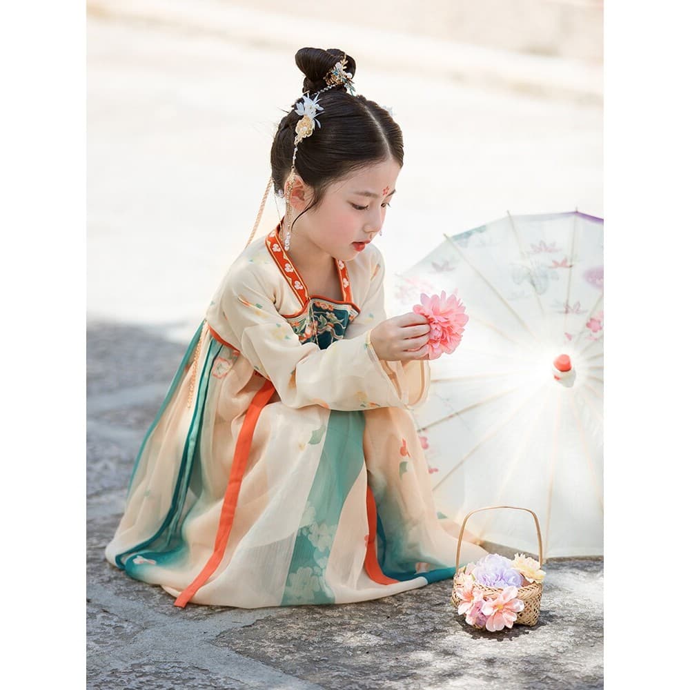 Hanfu meninas 2025 novo estilo bebê antigo Original bordado saia na altura do peito primavera outono vestido de dia das