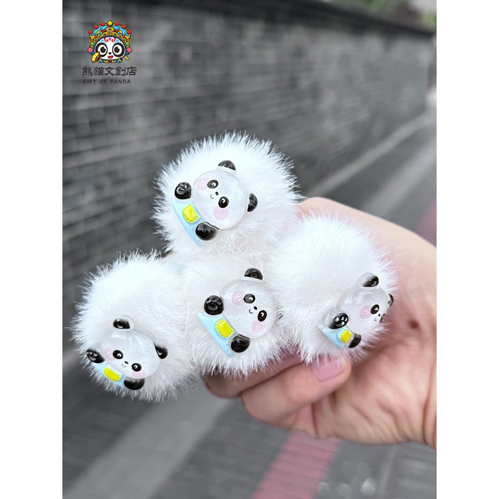 Bonito de pelúcia Panda anel de cabelo crianças criativo doce alta elástica corda de cabelo grampo de cabelo Chengdu lem