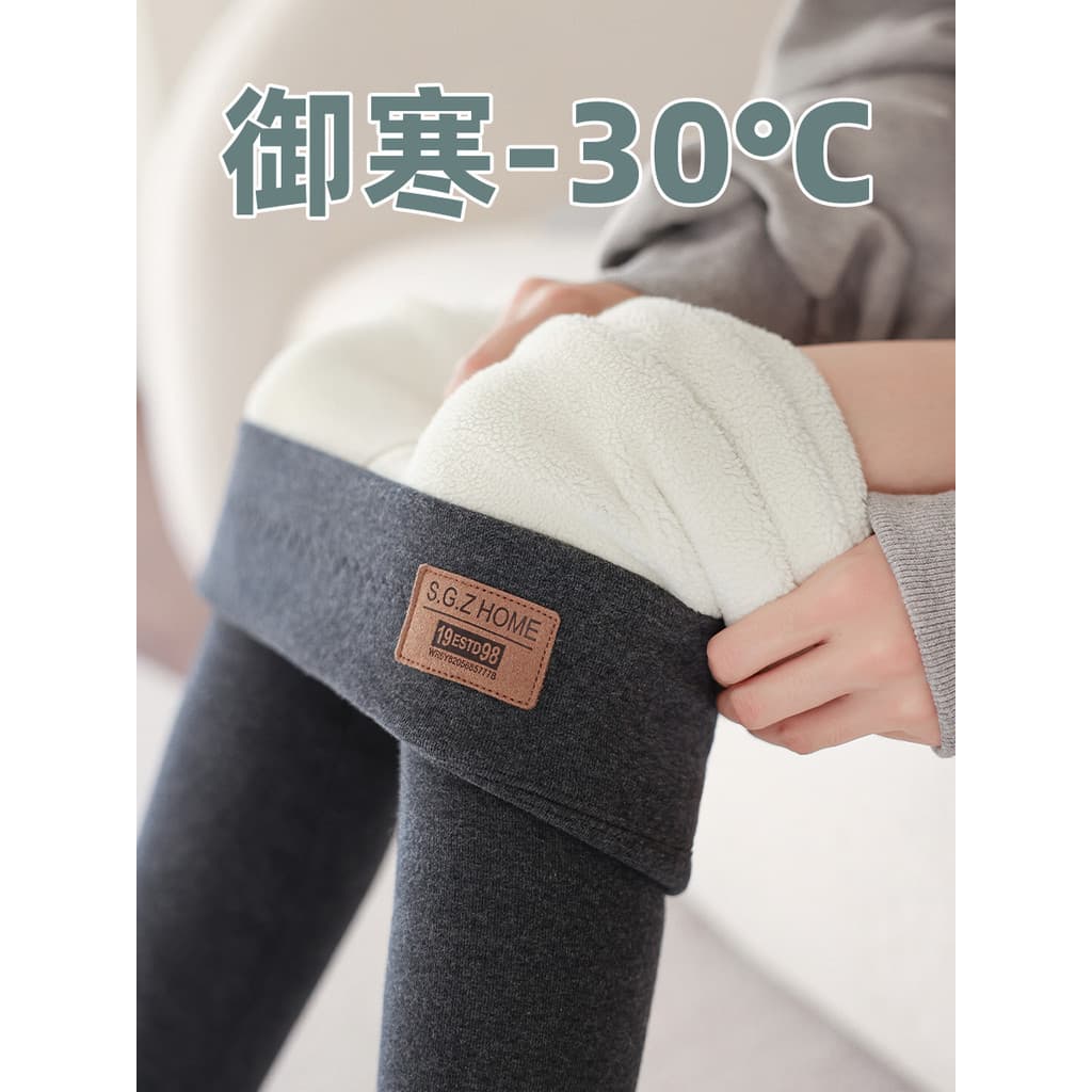 Nordeste Extra Grosso Lã de Cordeiro Puro Algodão Forro de Lã Leggings Femininas Desgaste Exterior Inverno Engrossado Ta