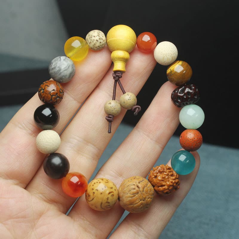 Novo dezoito sementes bodhi pulseira masculino feminino casal pulseira dezoito contas de sementes 18 sementes Multi-Trea