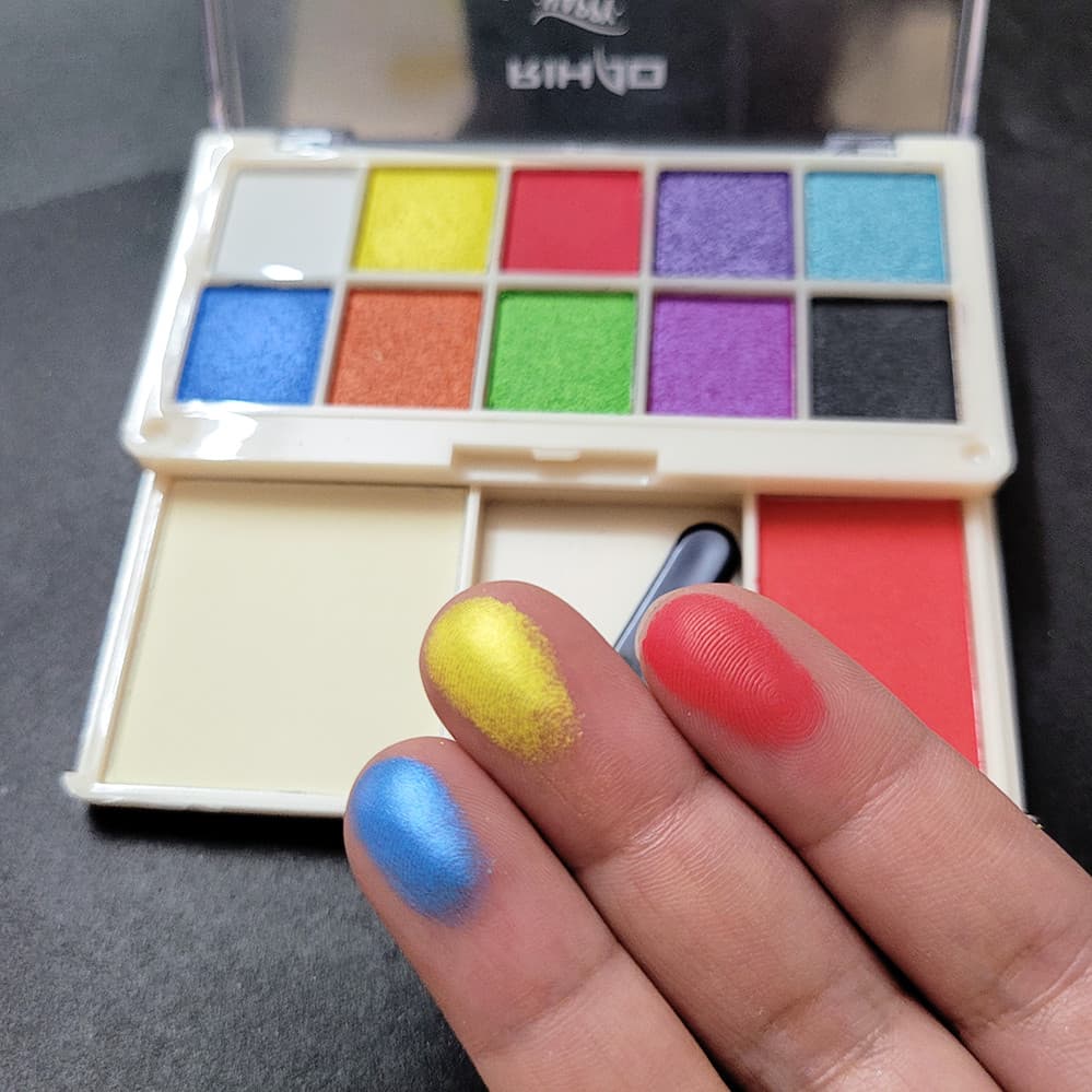 Crianças palco maquiagem paleta de sombra pressionado pó Blush conjunto completo combinação grande vermelho brilhante ou