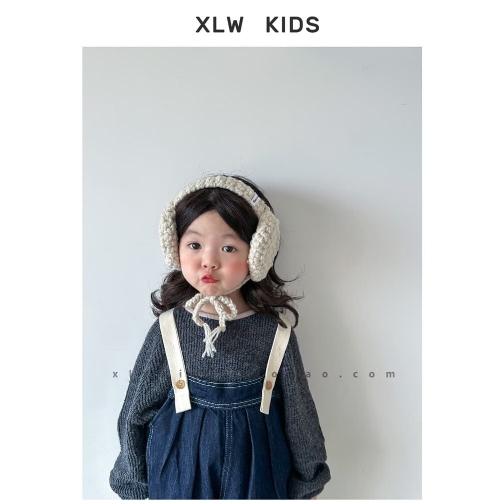 Ins crianças feitas à mão rendas Earmuffs meninos meninas bebê cor sólida outono inverno ao ar livre quente estilo ocide