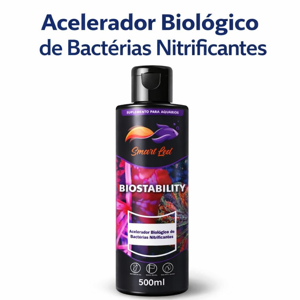 Biostability 500ml Acelerador Biológico Aquário Elimina Amônia Ciclagem Rápida Bactérias Nitrificantes