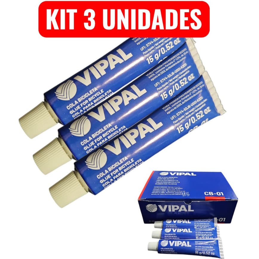 Cola Cimento Vulcanizante a Frio Bicicleta CB-01 Bisnaga 15 gramas - CB-01 - VIPAL