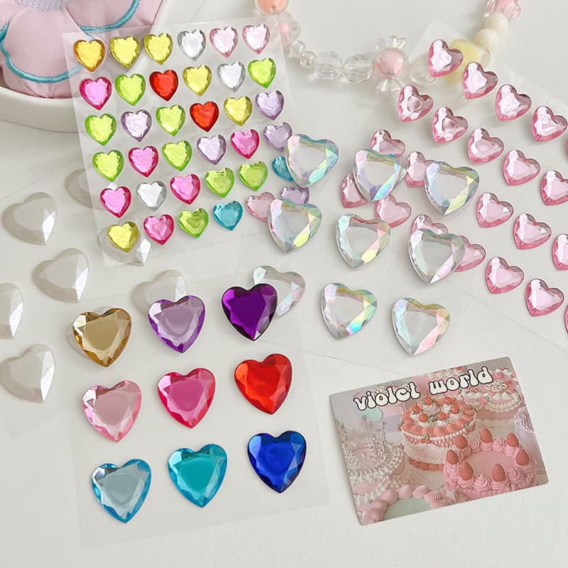 Tridimensional amor diamante adesivo criativo Laser brilhante diamante cristal adesivo caso de telefone remendo decorati
