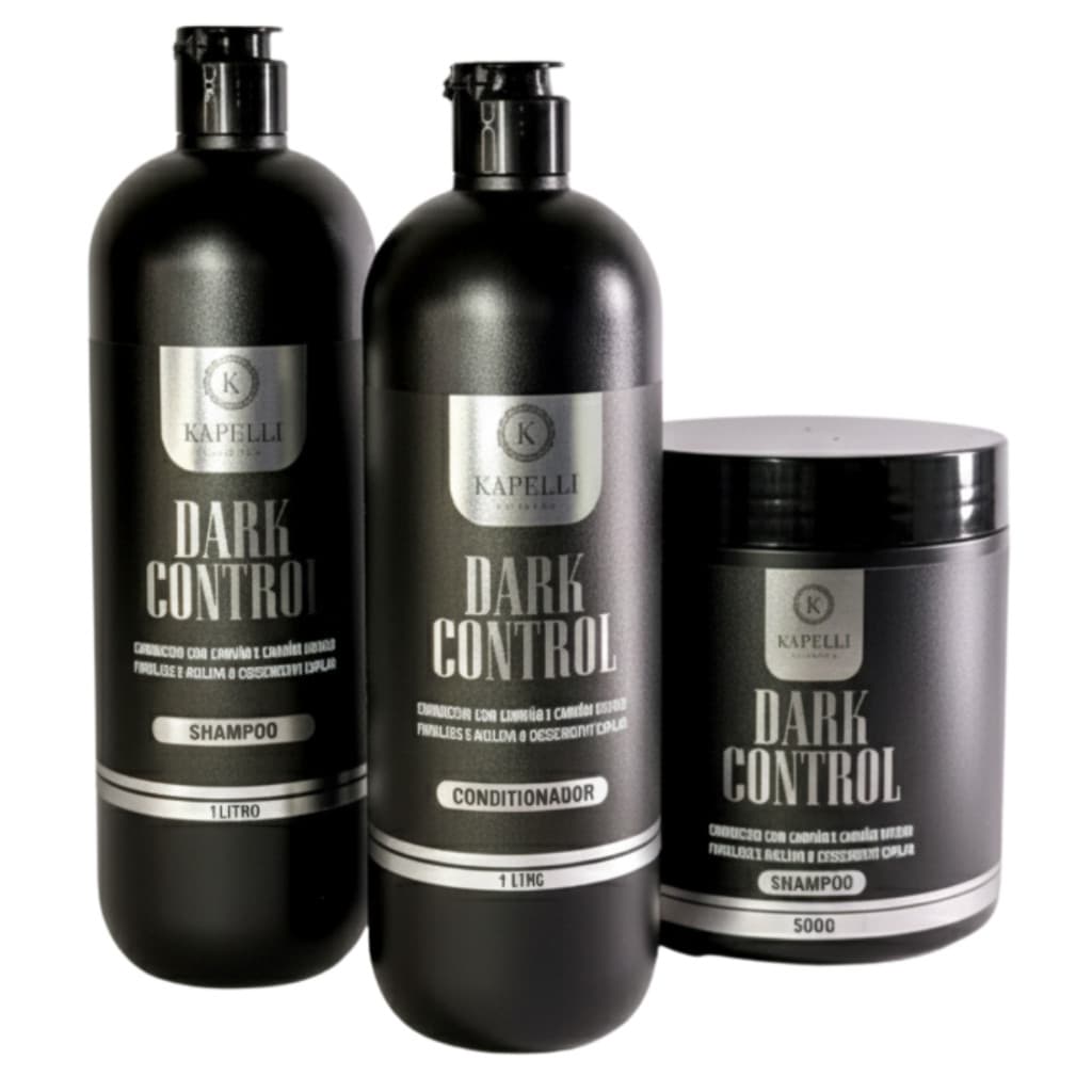 Shampoo, Condicionador e Máscara Dark Control - Kapelli Cosmetic