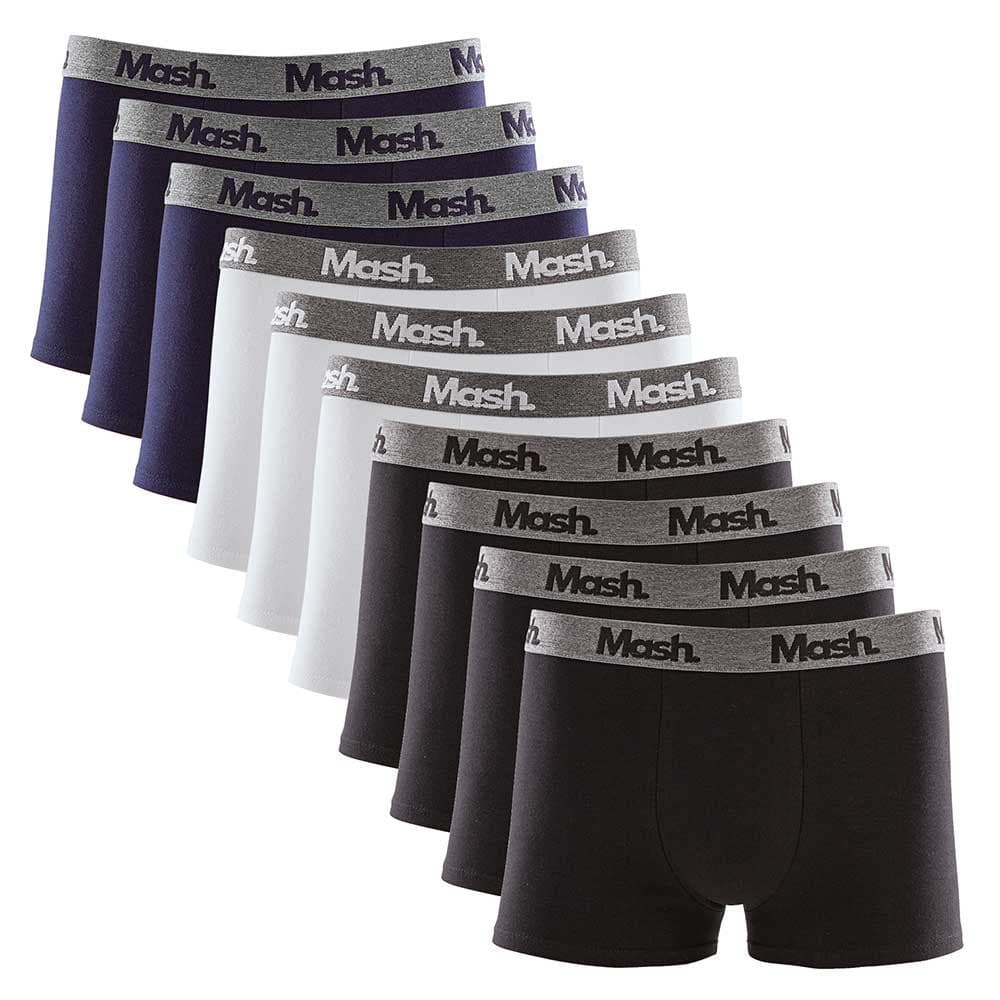 KIT 10 Cuecas Boxer Cotton