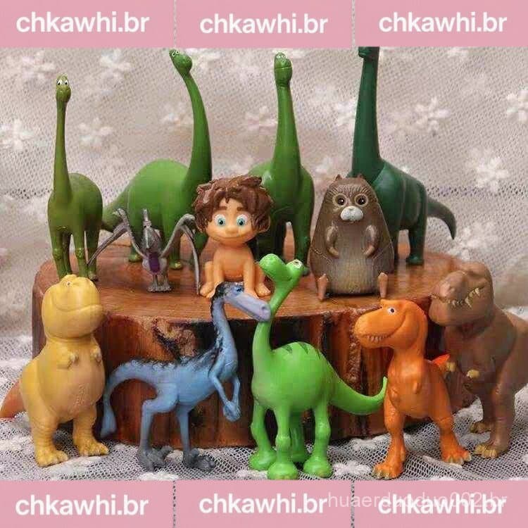 12 PCS O Bom Dinossauro Brinquedos Arlo Spot Budda Ramsey Bolo Topper Figuras De Ação