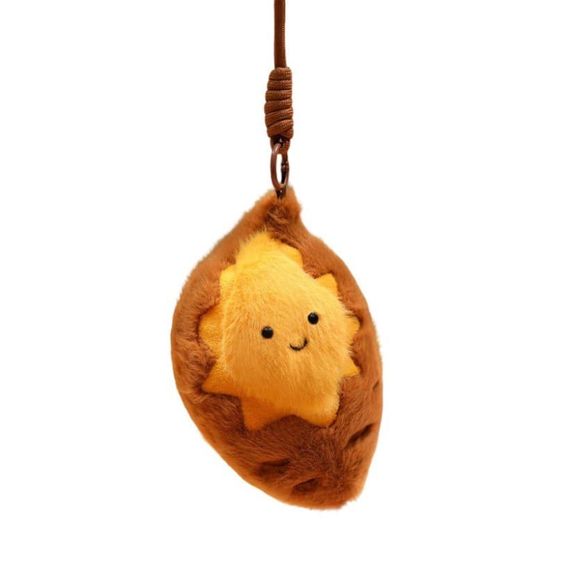Simulação de toque Super macio boneca de batata doce torrada brinquedo de pelúcia pequeno pingente divertido batata doce