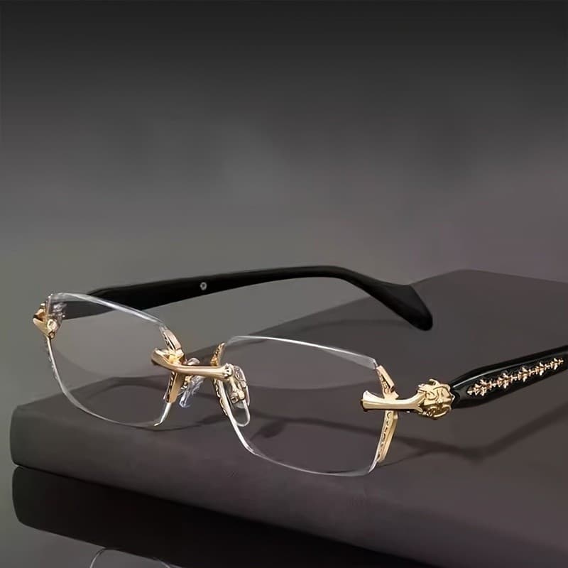 Óculos de Sol Dourados com Design Arrojado e Detalhes de Flores Esculpidas em Estilo Retrô, Clássicos, Unissex, com Lent