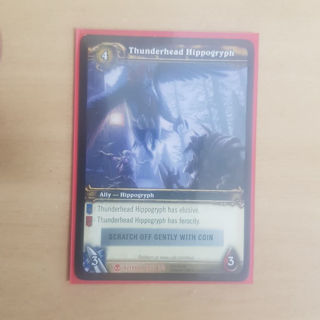 WoW TCG Thunderhead Hippogryph Loot Card Não Raspada