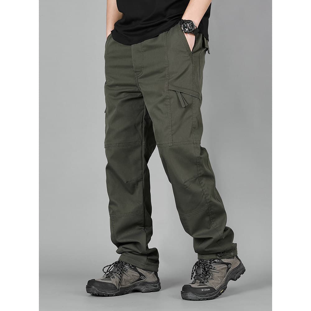 Inverno novo produto quarta geração flanela forro de lã macacão masculino solto engrossado em linha reta Multi-bolso cal