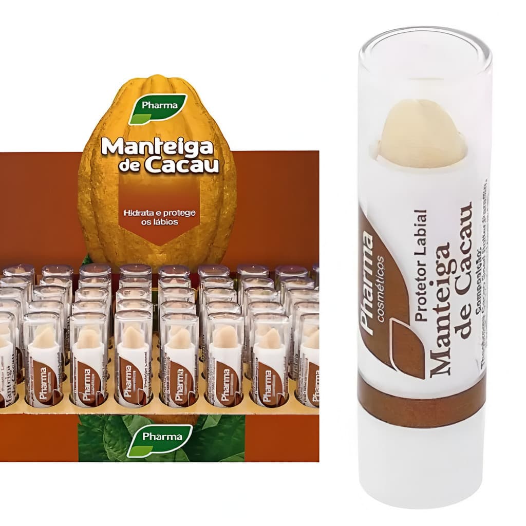 Kit 20/30/40/50 Protetores Labiais Manteiga de Cacau 3,5g - Hidratante e Nutritivo