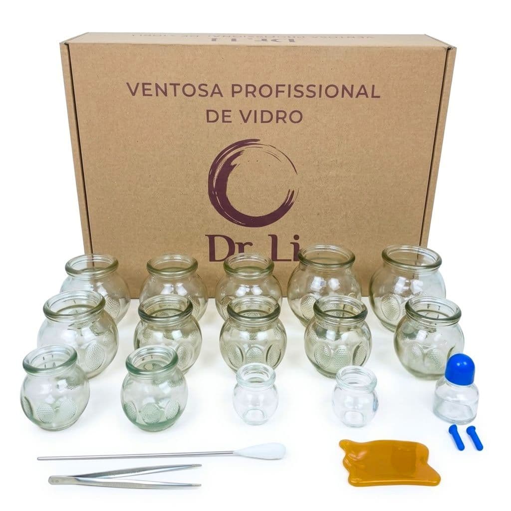 Kit Ventosa De Vidro Terapia Com 14 Peças Completo