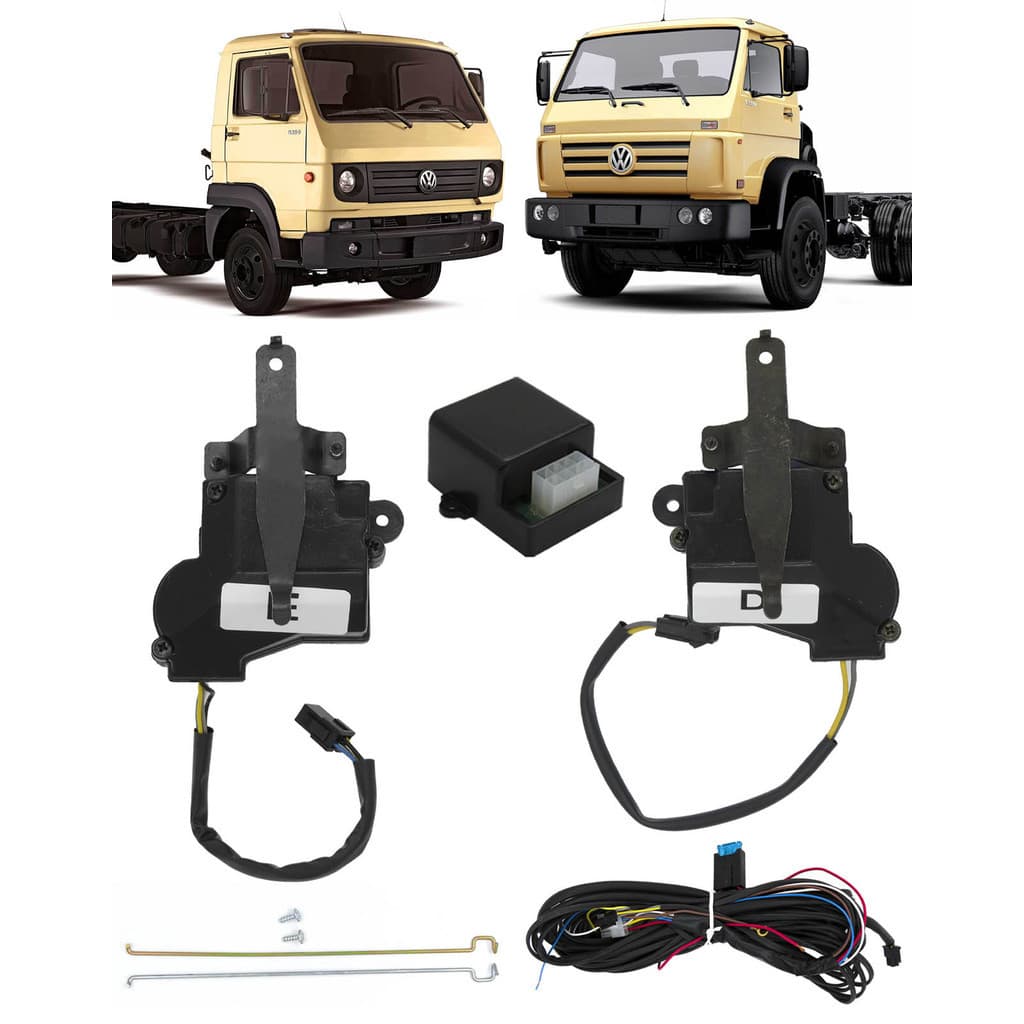 Kit Trava Elétrica VW Delivery 12V VW2000 12V Worker 2000 até 2018 2 portas Tragial