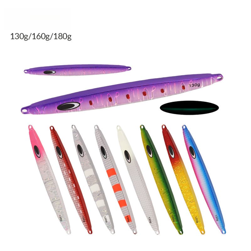 Isca de Pesca Metálica de Afundamento Rápido 130g/160g/180g 9 Cores Iscas para Pesca em Água Salgada e Profundas
