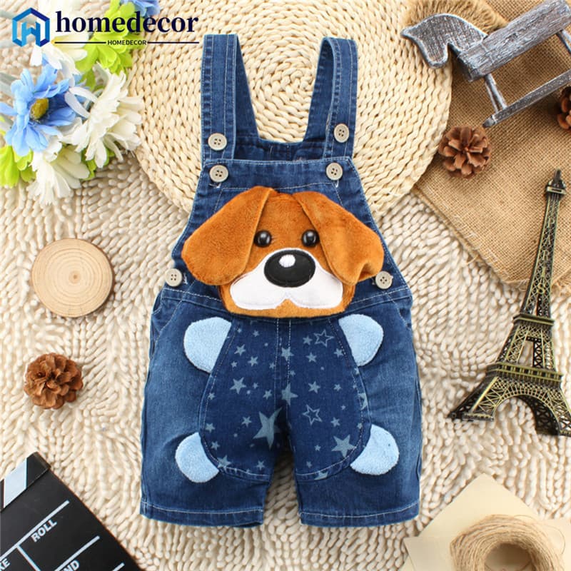 HOMEDECOR Roupa De Bebê Bonitinho Verão Para Crianças Jeans Toddler Baby Overalls Kids Denim Rompers