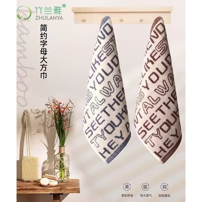 Toalha de fibra de bambu para lavagem facial, toalha quadrada de carvão de bambu mais absorvente do que lenço de marca d