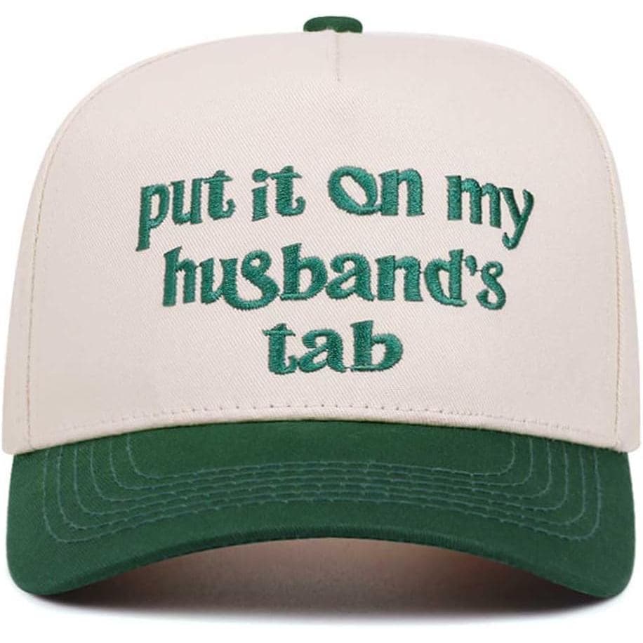 Boné Engraçado "Coloque na conta do meu marido" Bonés Trucker Vintage Unissex