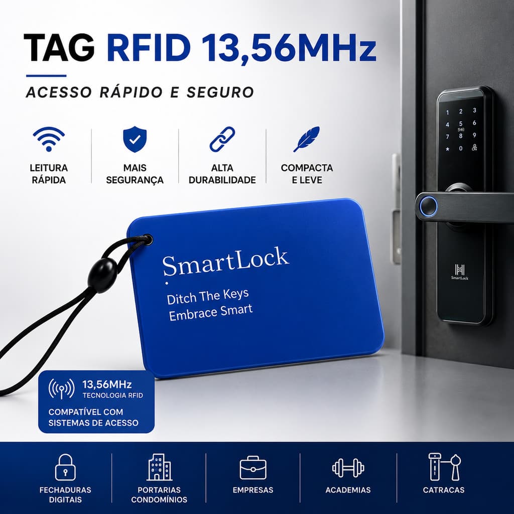 Tag RFID 13,56MHz Para Fechadura Digital E Portaria